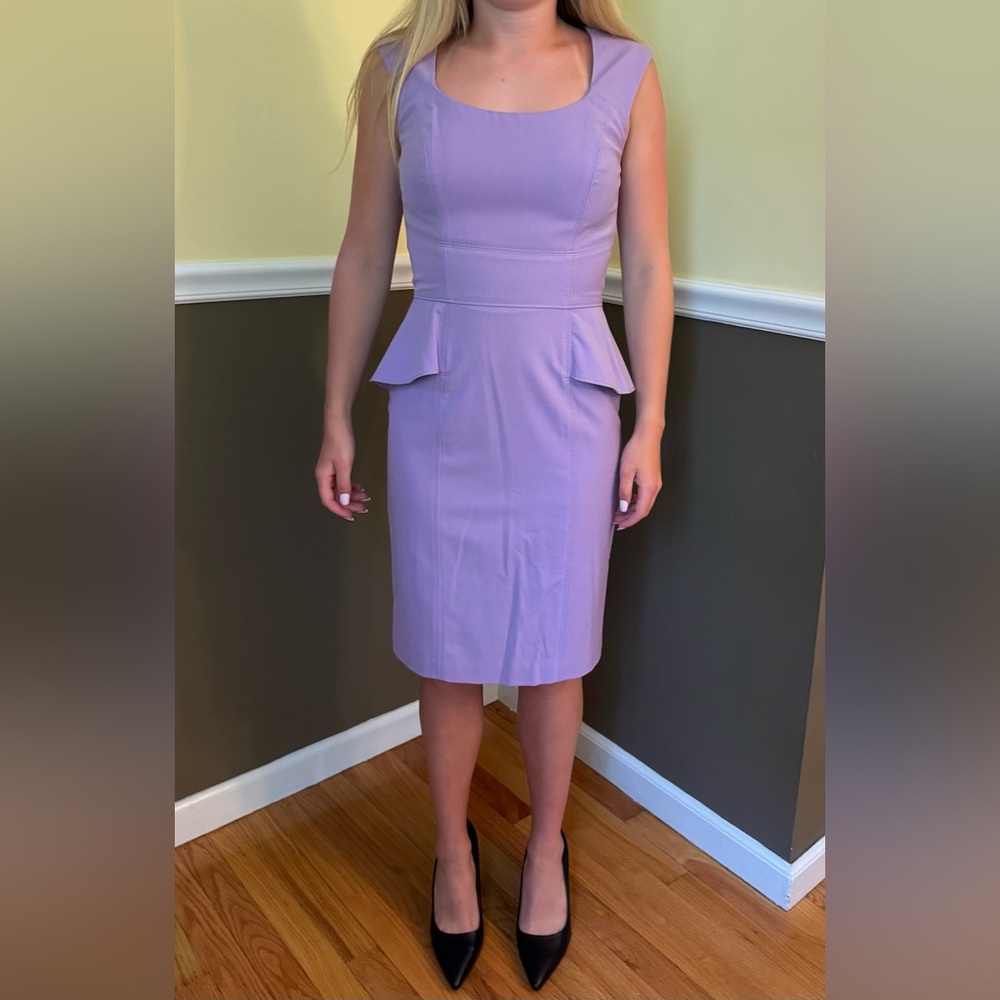 White House Black Market Lilac Peplum Midi Dress